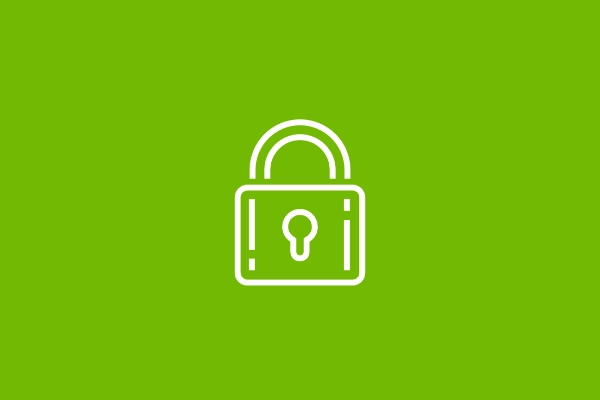 Lock icon on green background
