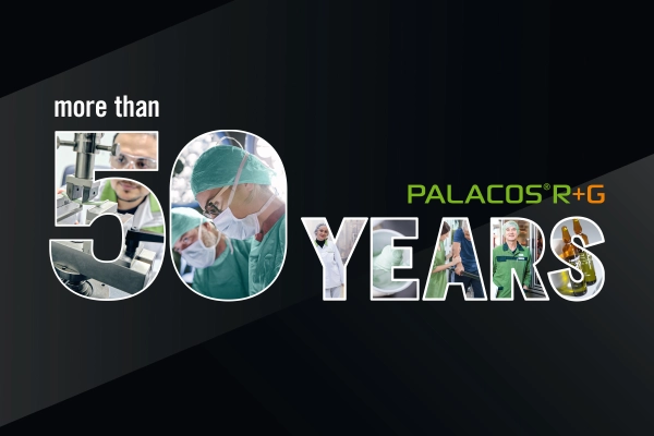 Letting saying "more than 50 years PALACOS R+G"
