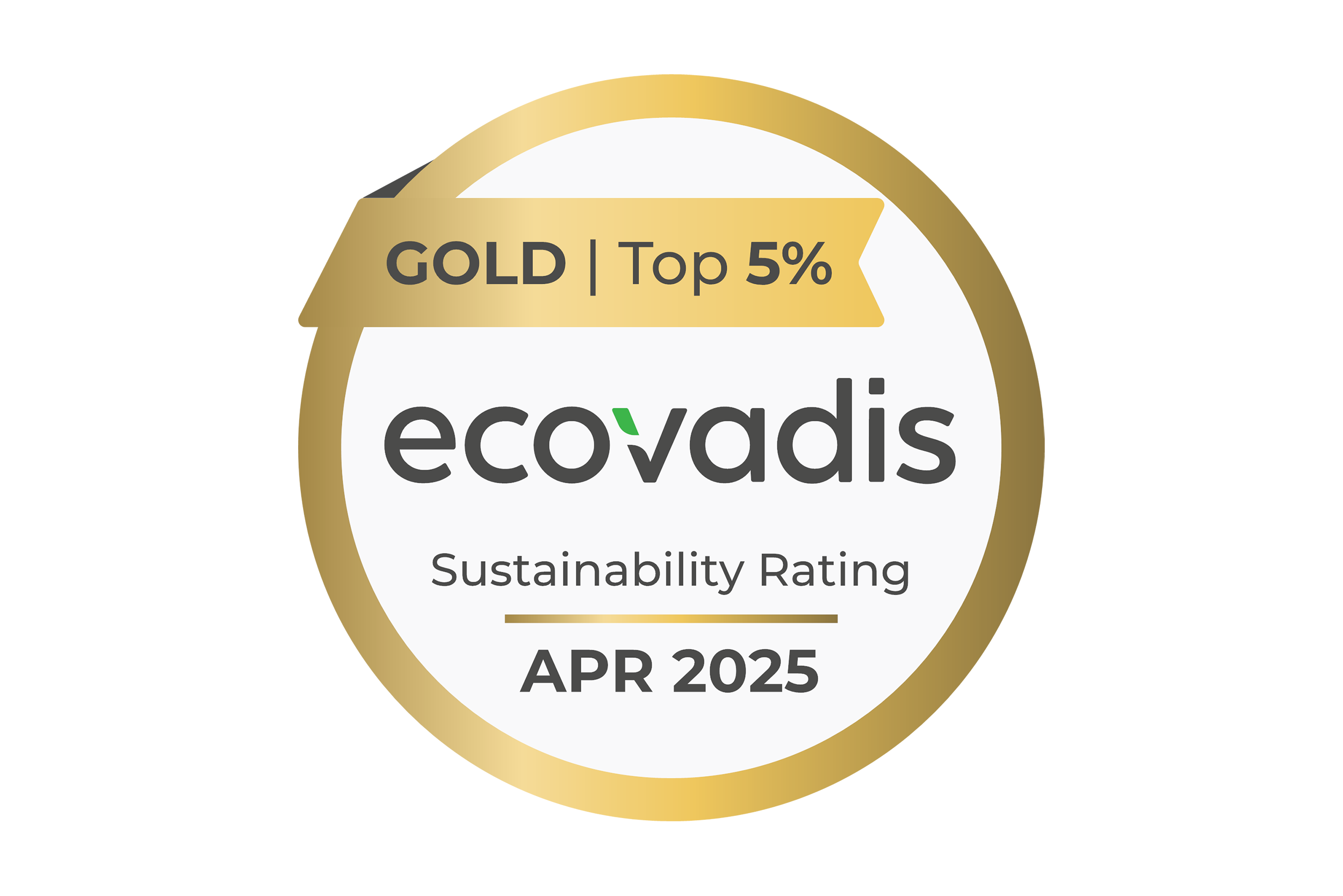 ecovadis Nachhaltigkeitslabel in Gold von April 2025