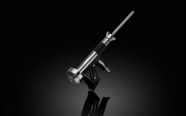 PALAMIX cement gun on black background