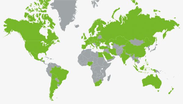 PALACOS ist in über 90 Ländern weltweit verfügbar