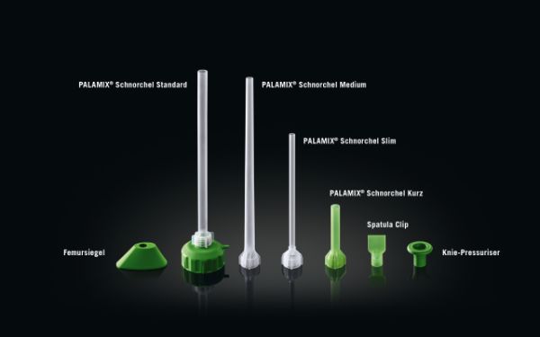 Verfügbare Schnorchel und Pressuriser zu PALAMIX: Femursiegel, PALAMIX Schnorchel Standard, PALAMIX Schnorchel Medium, PALAMIX Schnorchel Slim, PALAMIX Schnorchel kurz, Spatula Clip, Knie-Pressuriser